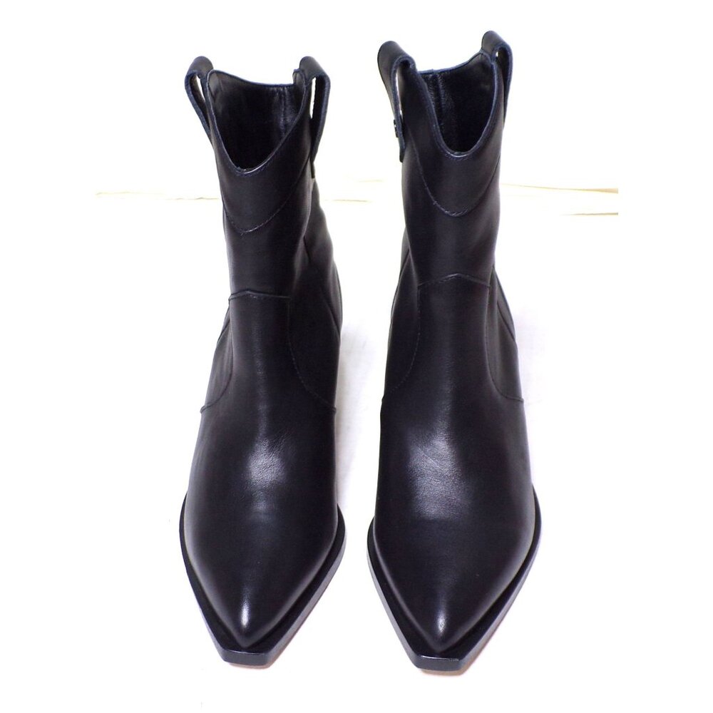 ๐7 FOR ALL MANKIND FREE PEOPLE Western Cowboy Bootie Ankle Boot 6 Black - Picture 11 of 16